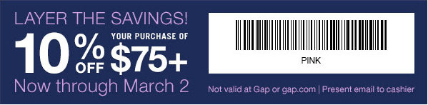 Coupon for: GAP outlets, up to 70% off