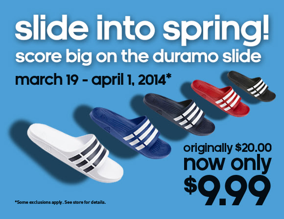 Coupon for: adidas, slide into spring