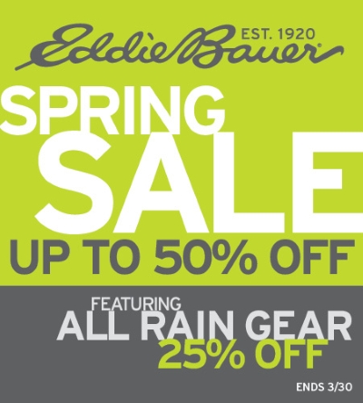 Coupon for: Eddie Bauer, Spring Sale, up to 50% off