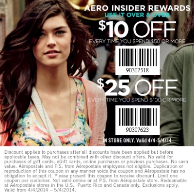 Coupon for: Aeropostale, Insider Rewards