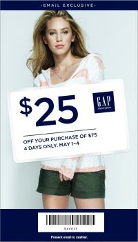 Coupon for: GAP, Exclusive coupon for you