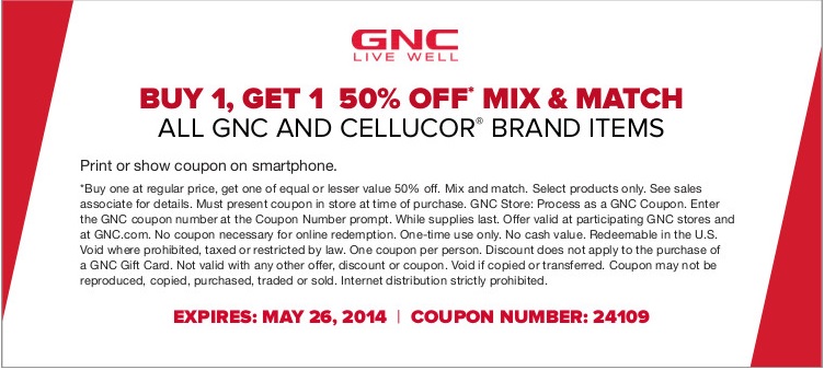 Coupon for: GNC, Memorial Day SALE