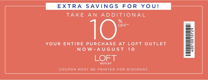 Coupon for: Loft Outlet stores, denim up to 40% off ...