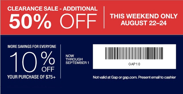 Coupon for: Gap Factory Stores, take an extra ...