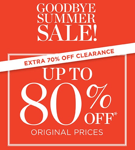 Coupon for: Talbots, Goodbye Summer SALE