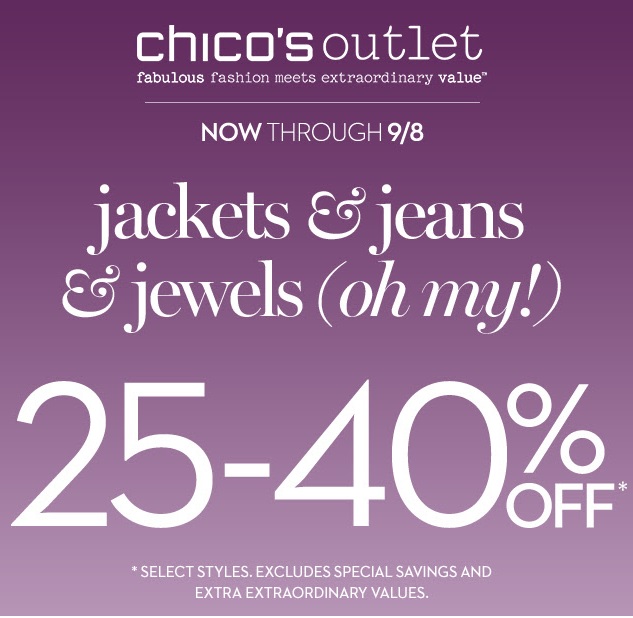 Coupon for: Chico's Outlets stores, up to 40% off ...