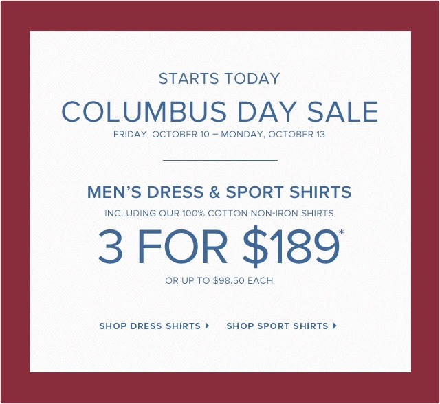 Coupon for: Brooks Brothers, Columbus Day SALE ...