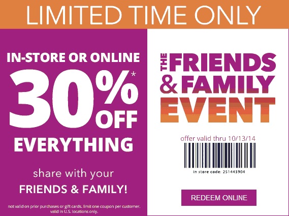 Coupon for: Payless ShoeSource, Friends & Family Event