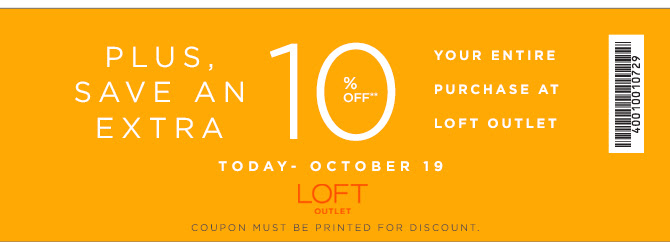 Coupon for: LOFT Outlet, Fall SALE ...