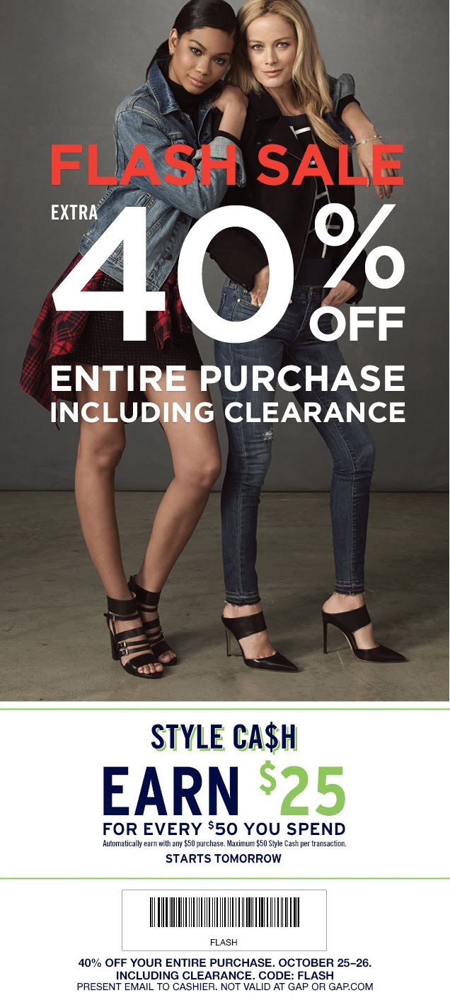 Coupon for: Gap Factory Stores, Flash SALE