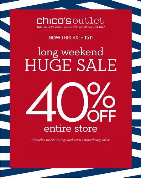 Coupon for: Chico's Outlets, long weekend of ...