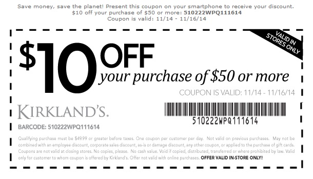 Coupon for: Kirkland's, Save Big this weekend ...