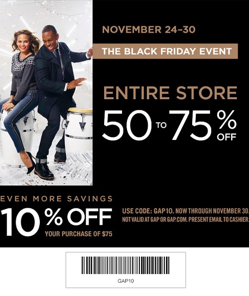 Coupon for: Gap Factory, The Black Friday 2014 Event ...