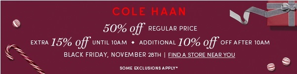 Coupon for: Cole Haan & Premium Outlets, Black Friday 2014 ... 