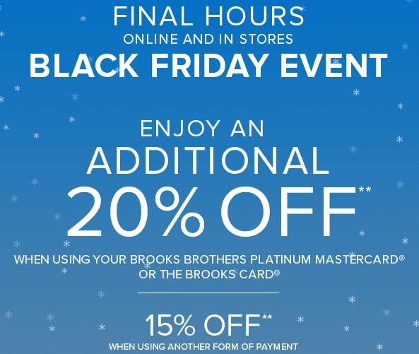 Coupon for: Brooks Brothers, Final Hours of Black ...