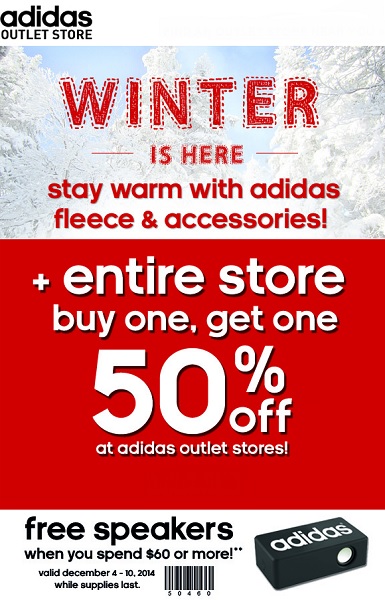 Coupon for: adidas Outlet Stores, Winter is here ...