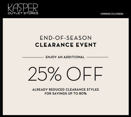 Coupon for: Kasper Outlet Stores, End of season SALE ...