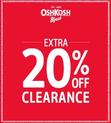 Coupon for: OshKosh B'gosh, Clearance with extra discount