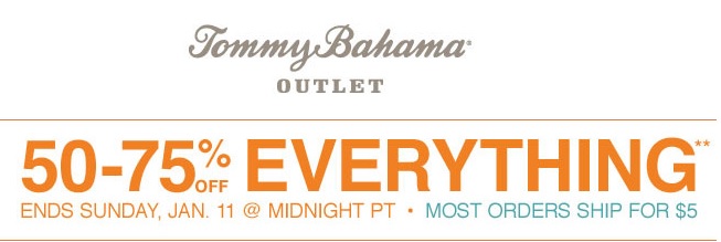 Coupon for: Tommy Bahama, up to 75% off everything