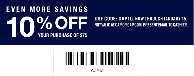 Coupon for: Gap Factory Stores, Everything on SALE