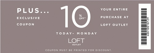 Coupon for: LOFT Outlet Stores, Shop, Save & Celebrate