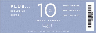 Coupon for: LOFT outlet stores, Sale coupon