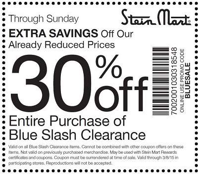 Coupon for: Stein Mart, extra savings