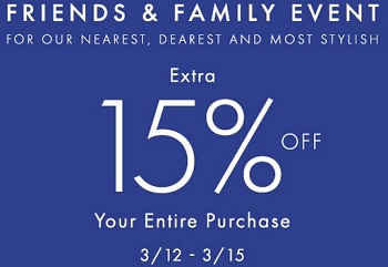 Coupon for: Ann Taylor Factory Stores, Friends & Family Event