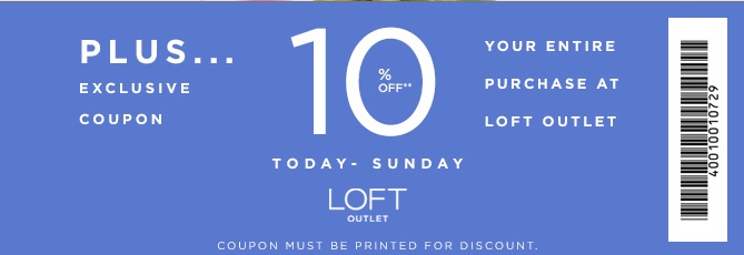 Coupon for: LOFT outlet stores, Spring Savings