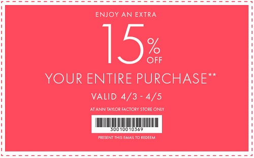 Coupon for: Ann Taylor Factory Stores, Save big with Sale coupon