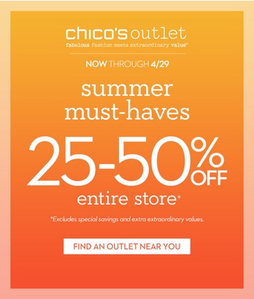 Coupon for: Chico's Outlets, Summer must-haves