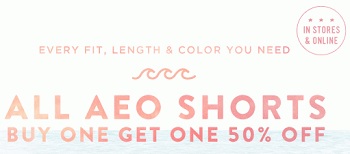 Coupon for: American Eagle Outfitters, AEO Shorts BOGO offer