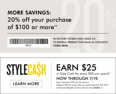 Coupon for: Banana Republic Factory Stores, It's time for new closets