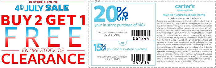 Coupon for: 4th of July Sale at carter's