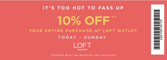 Coupon for: LOFT Outlet Stores, Save with Sale coupon