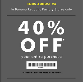 Coupon for: Banana Republic Factory Store, Friends & Family Event ...