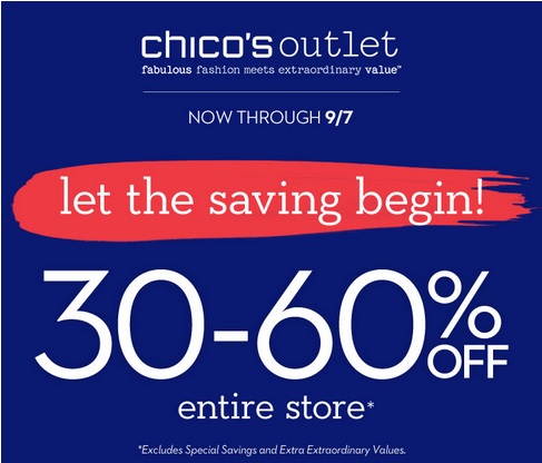 Coupon for: Labor Day Savings at Chico's Outlets