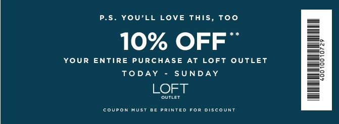 Coupon for: LOFT Outlet Stores, Everyone loves Fall ...