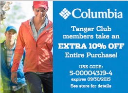 Coupon for: Columbia Sportswear Company outlet stores & Tanger Outlets ...