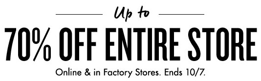 Coupon for: Banana Republic Factory Store, Entire store on sale ...