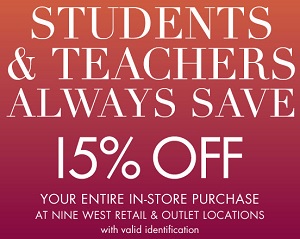 Coupon for: Nine West Outlets, Students & Teachers Sale ...