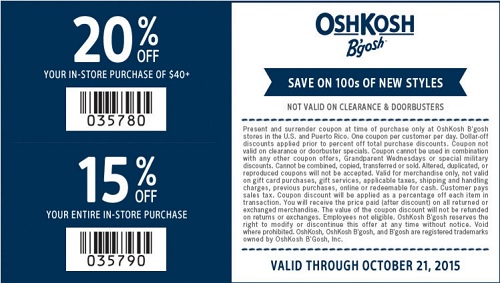 Coupon for: OshKosh B'gosh, Save with printable coupon ...