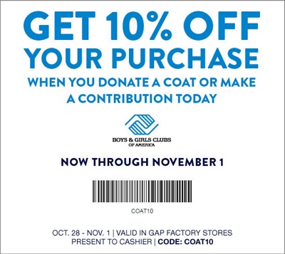 Coupon for: Save money at Gap Factory Stores ...