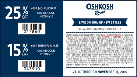 Coupon for: Veteran’s Day Event at G.H. Bass & Co. Factory Outlets ...