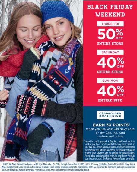 Coupon for: Old Navy, Black Friday Weekend Sale 2015 ...