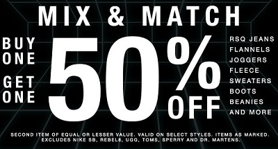 Coupon for: Tillys, Mix & Match offer ... 