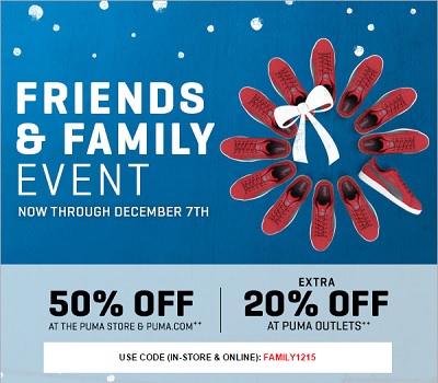 Coupon for: PUMA, Friends & Family Sale Event ...