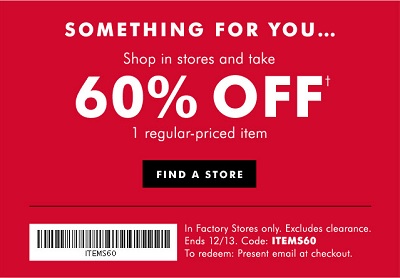 Coupon for: All outerwear on sale at  Banana Republic Factory Stores ...