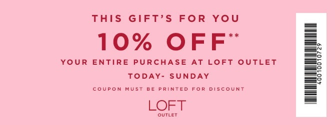 Coupon for: Save again at LOFT Outlet Stores ...