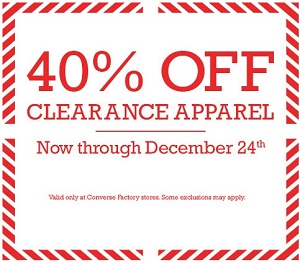 Coupon for: Converse Factory, Clearance apparel ...